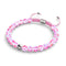 Nébuleuse rose | Argent | Bracelet de perles en macramé de verre Galaxy
